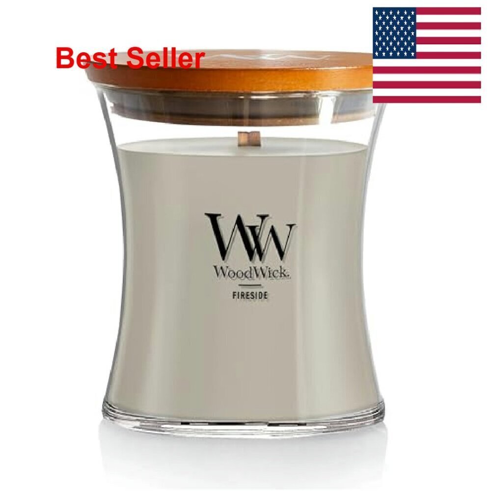 Hourglass Candle Elegant Minimal Chic Home Decor Crackling Wood Wick - Picture 2 of 8